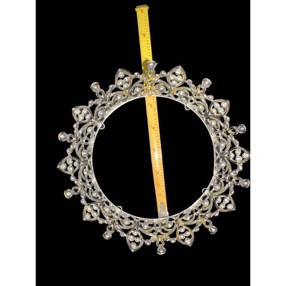 Elegant 20 Point Glass Crystals & Silver Crown 5.5” W x 2” H, Quality